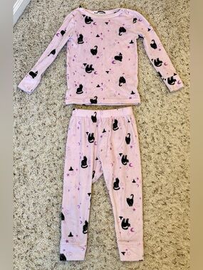 Cat & Jack Pink Cat and Witch Hat Print Pajama Set - 3T